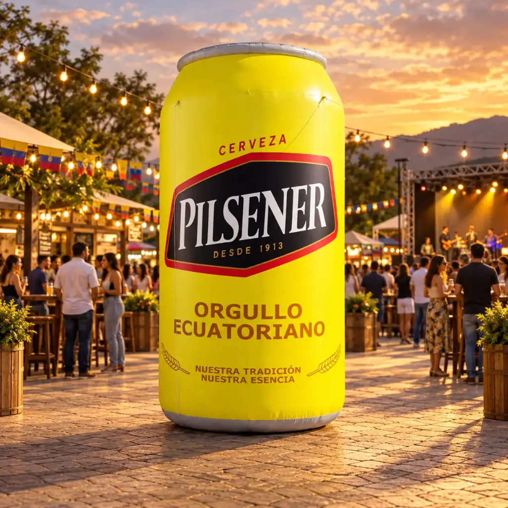 Lata inflable pilsener 3 metros feria Abarca Dancer