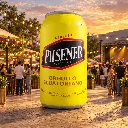 Lata inflable pilsener 3 metros feria Abarca Dancer